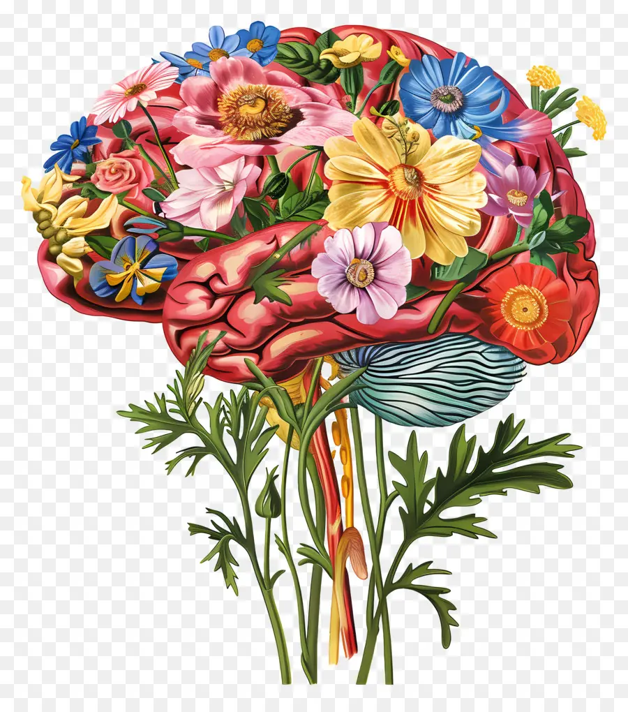 Cerebro Floral，Anatomía Del Cerebro Humano PNG