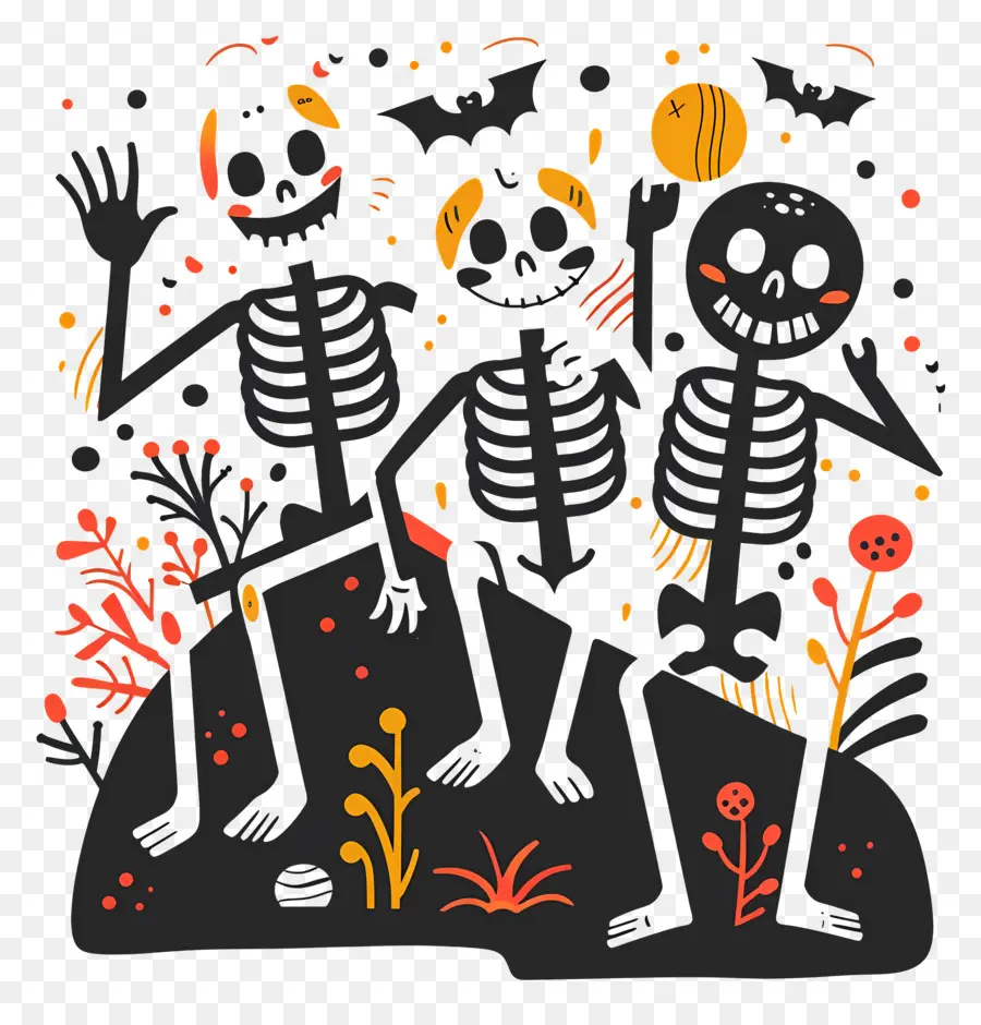 Esqueletos De Halloween，Los Esqueletos PNG