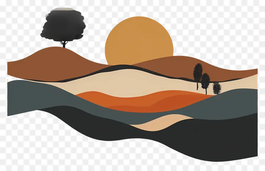 Paisaje Del Atardecer，Atardecer PNG