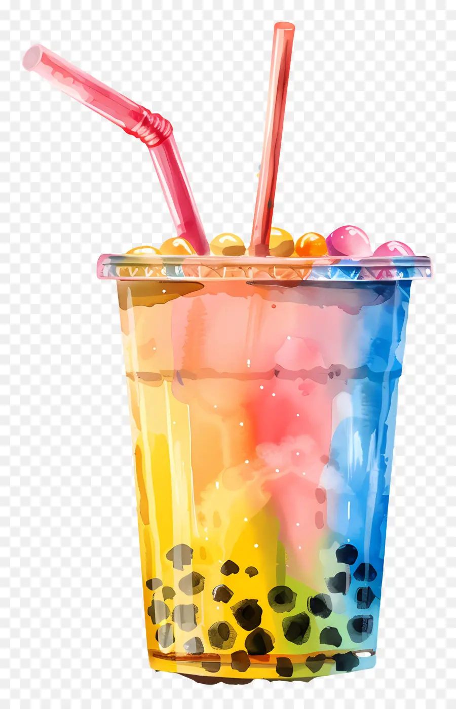 Té De La Burbuja，Té De Burbujas De Arco Iris PNG