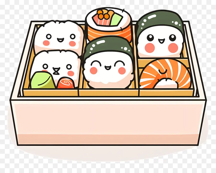 Caja Con Sushi，Rollos De Sushi PNG