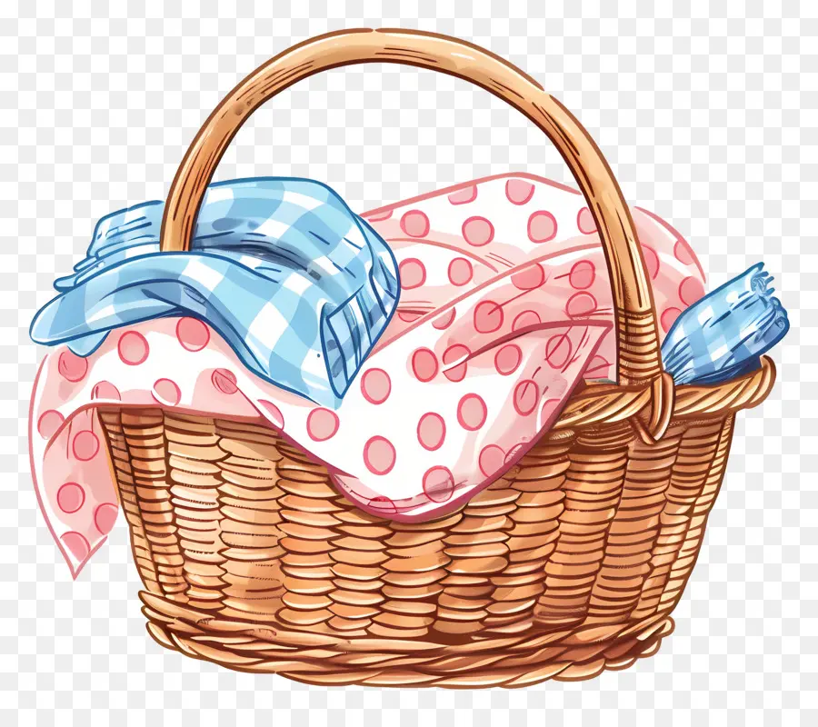 Canasta Con Manta，Wicker Basket PNG