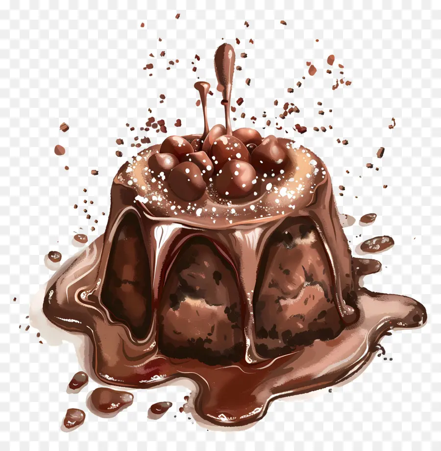 Pastel De Lava，Chocolate Pastel De Chocolate PNG