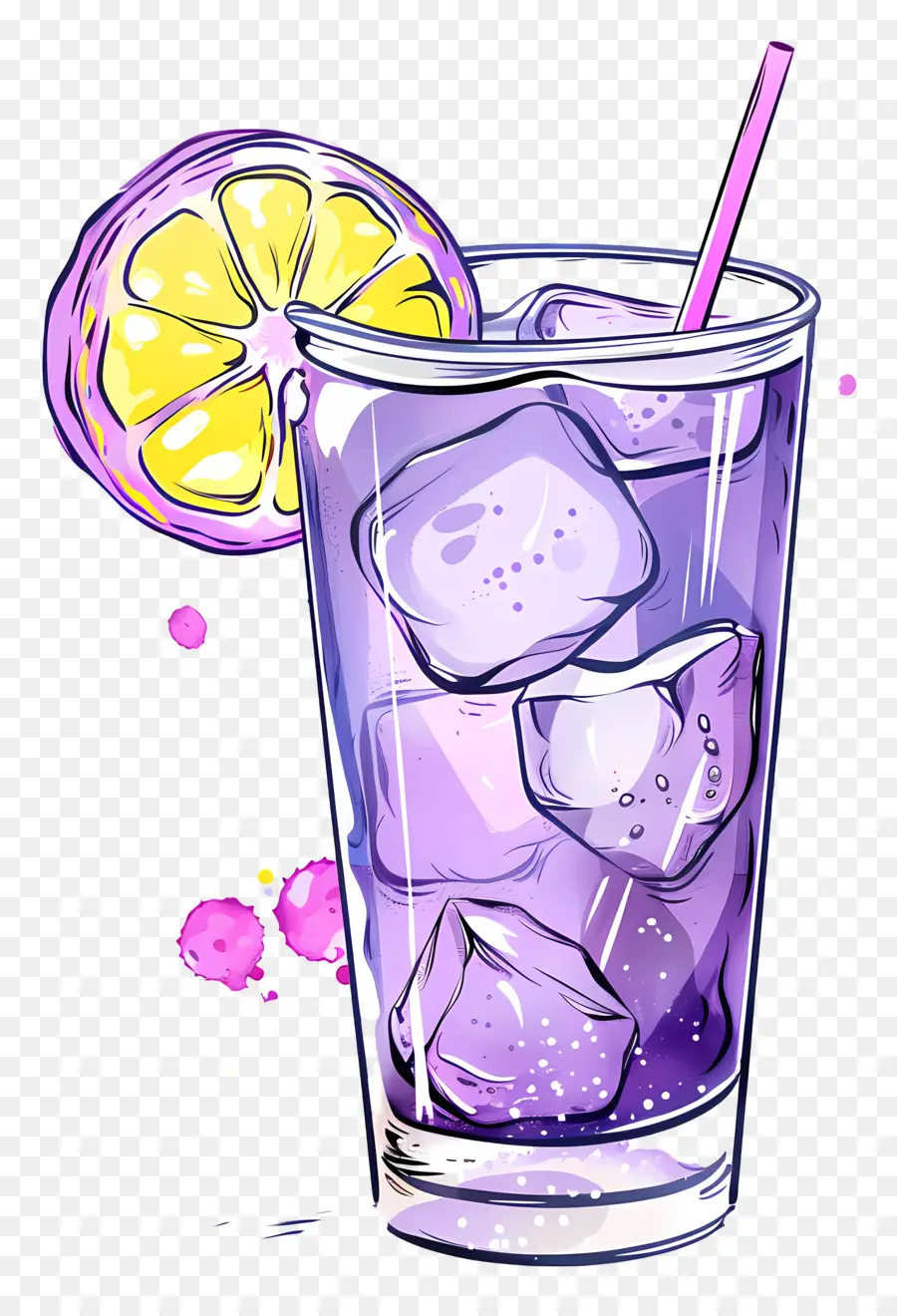 Limonada Púrpura，Bebida Refrescante PNG