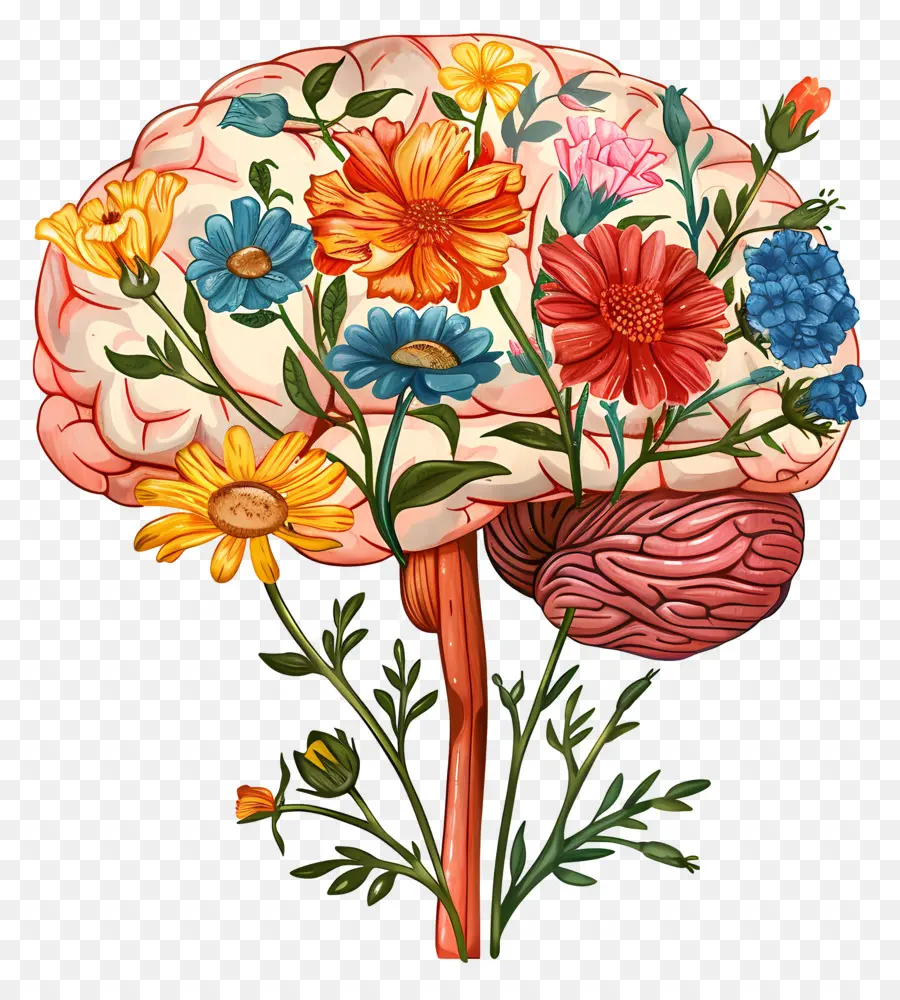 Cerebro Floral，Cerebro PNG