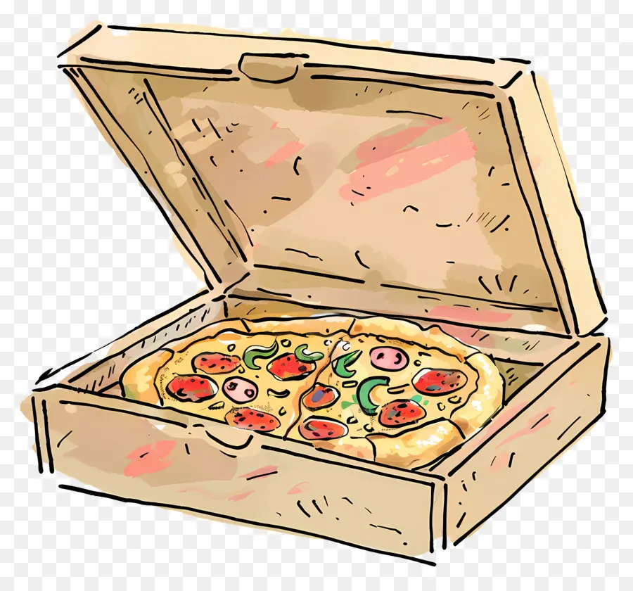 Caja Con Pizza，Pizza Casera PNG