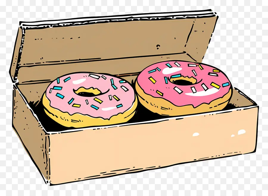 Caja Con Donas，Donas PNG