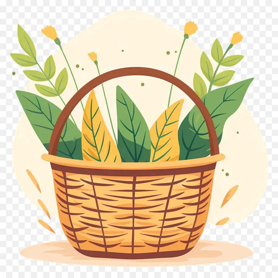 Wicker Basket，Cesta De Flores PNG