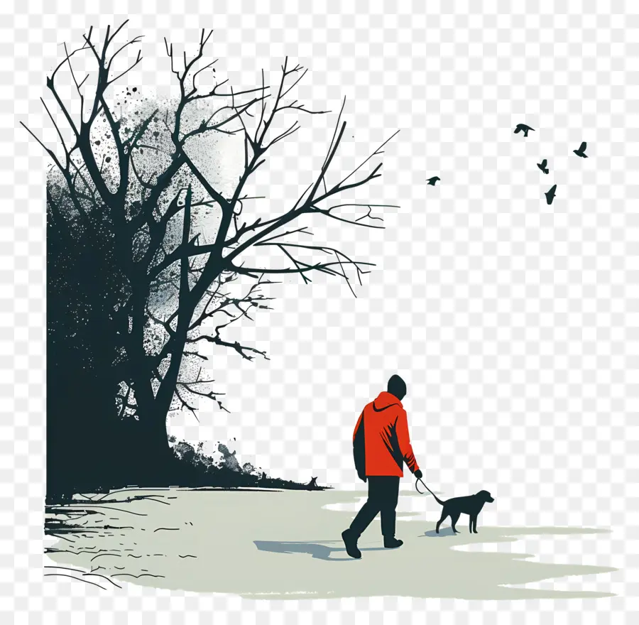 El Hombre Al Perro De Paseo，Persona PNG