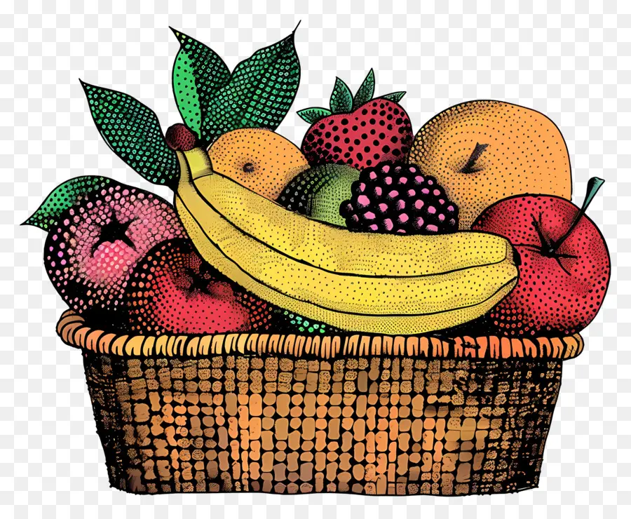 Canasta Con Frutas，Cesta De Fruta PNG