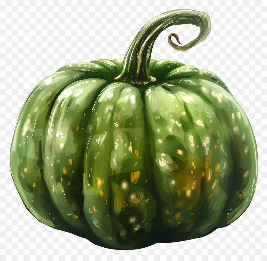 Verde Calabaza，Decoración De Otoño PNG