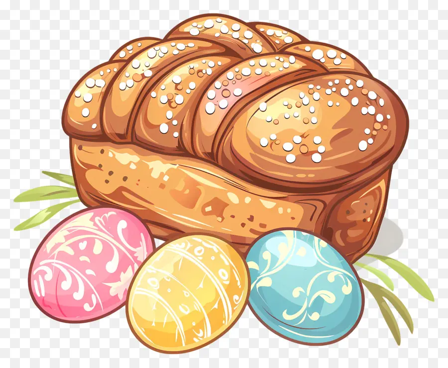 Pan De Pascua，Los Huevos De Colores PNG