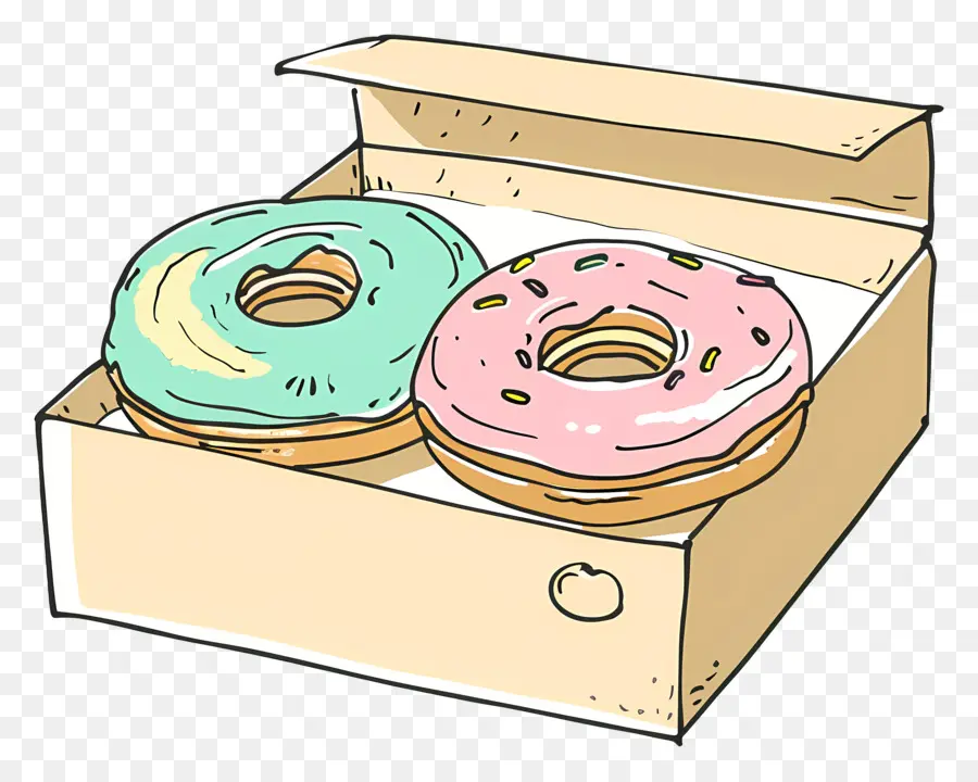 Caja Con Donas，Donas PNG