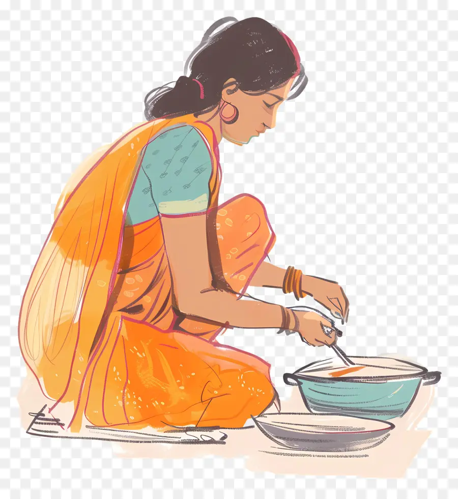 Ama De Casa India，La Cocina India PNG