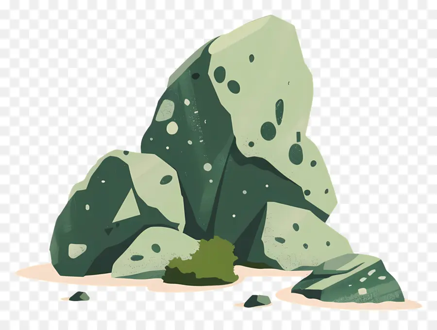 Piedra De Musgo，Rocas Verdes PNG