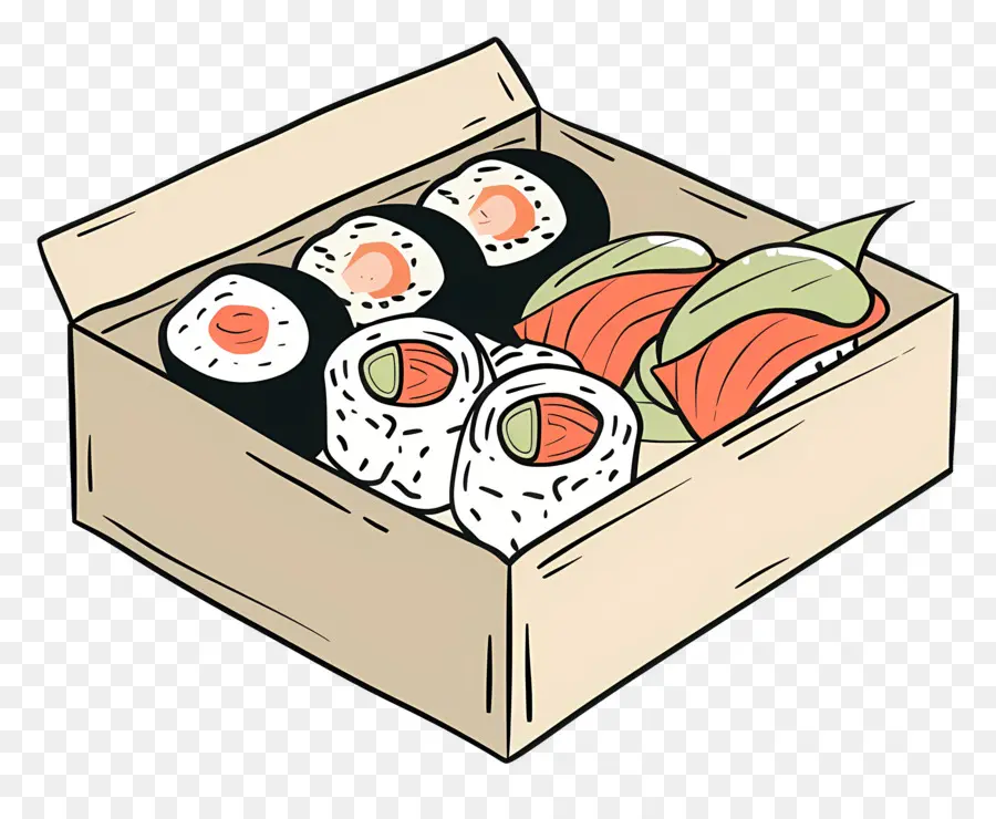 Caja Con Sushi，Sushi PNG