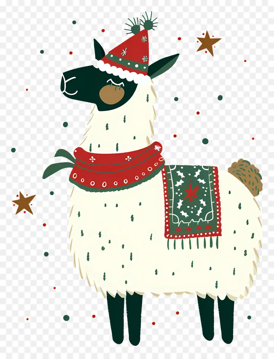 Llama De Navidad，Llama PNG