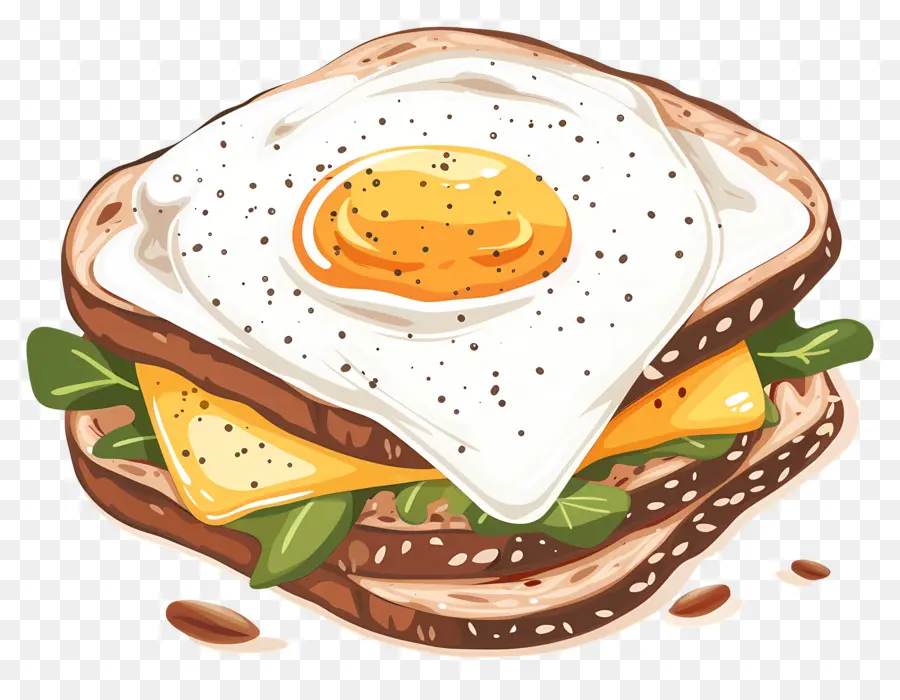 Sándwich De Huevo，Sándwich De Huevo Frito PNG