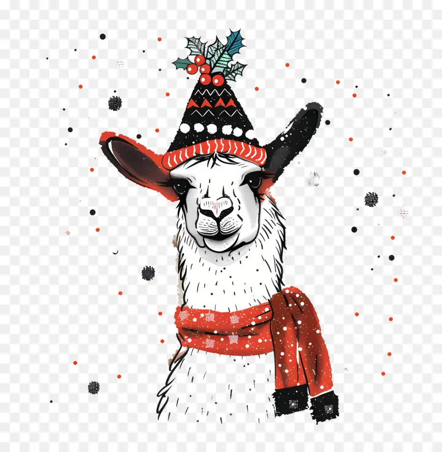 Llama De Navidad，Llama PNG