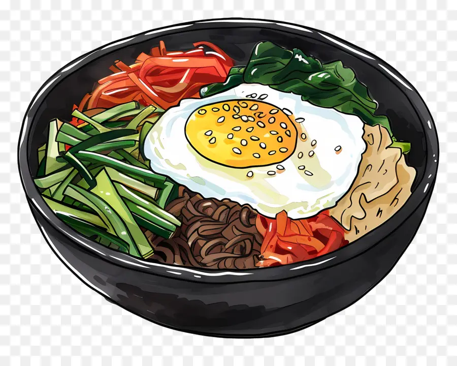 Corea Bibimbap，La Comida Asiática PNG