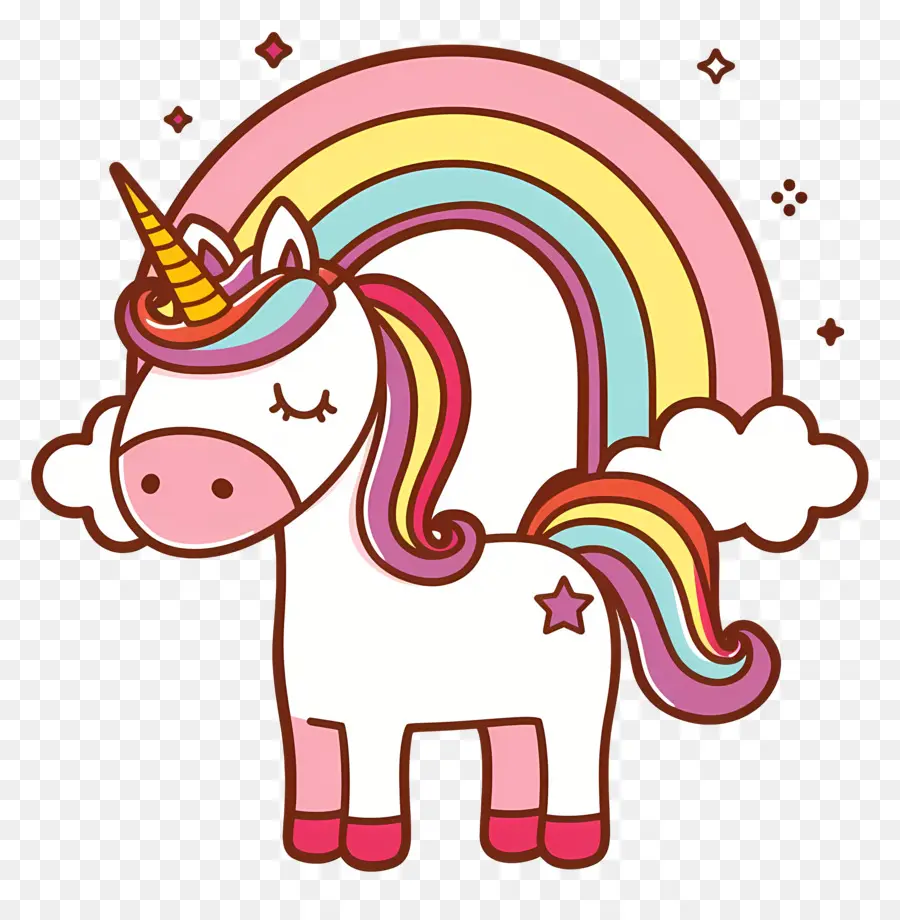 Unicornio Con Arco Iris，Unicornio PNG