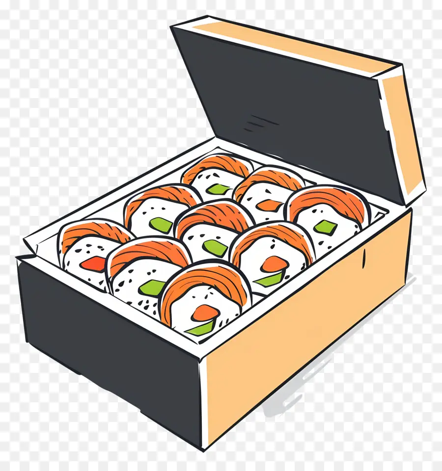 Caja Con Sushi，Sushi PNG