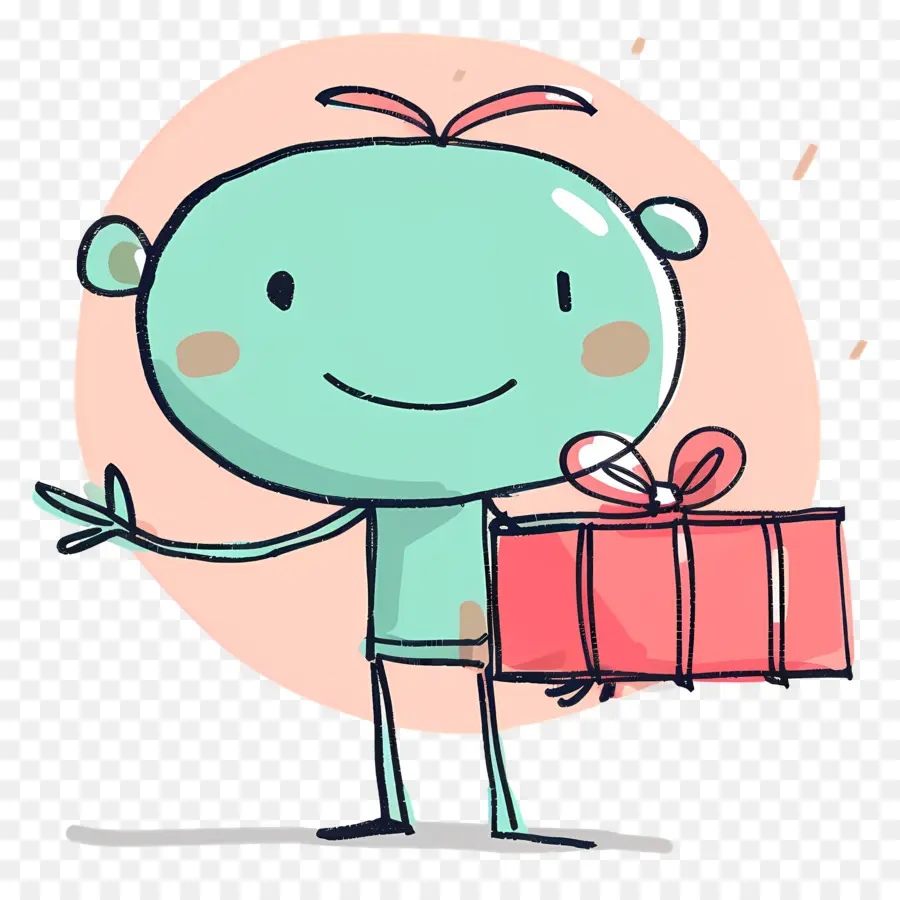 Stickman Con Caja De Regalo，Caja De Regalo PNG