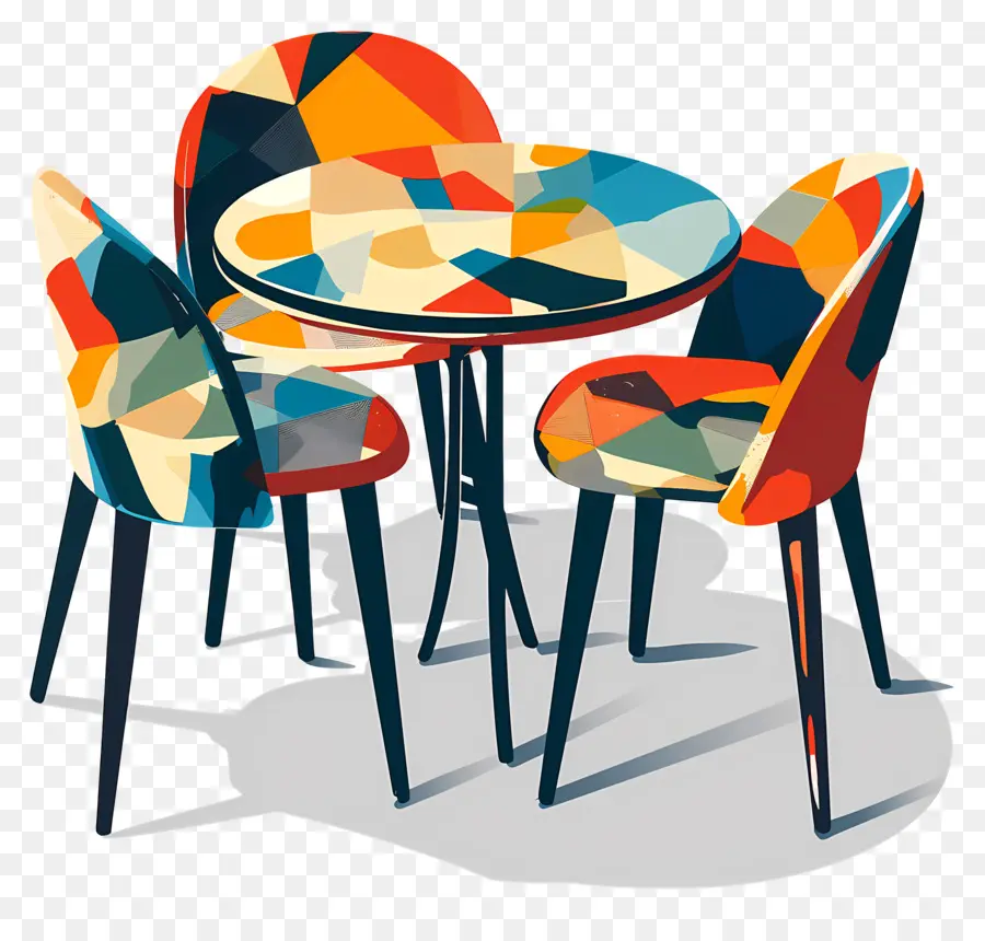 Mesa De Comedor，Patrones Geométricos PNG