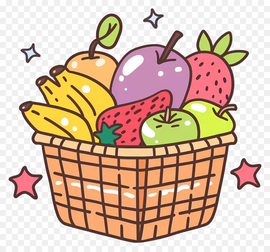 Canasta Con Frutas，Frutas PNG