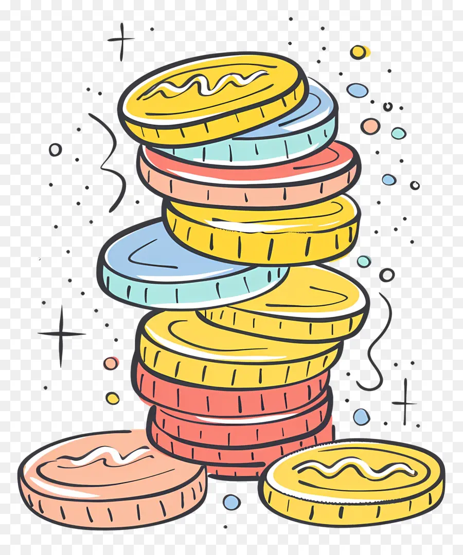 Pila De Monedas，Dinero PNG