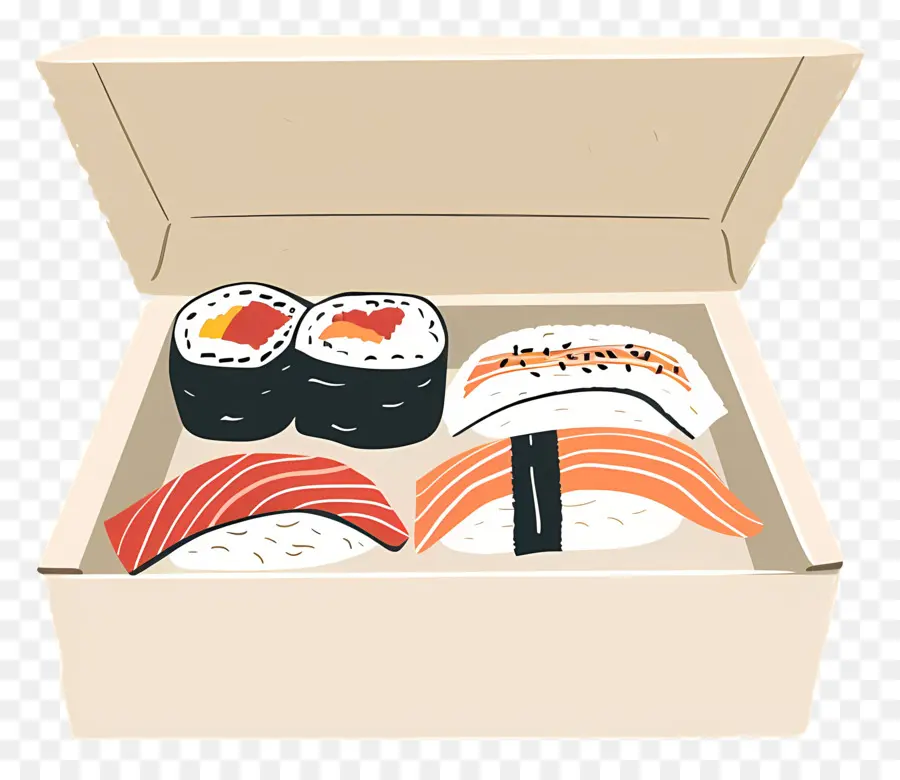 Caja Con Sushi，Sushi PNG