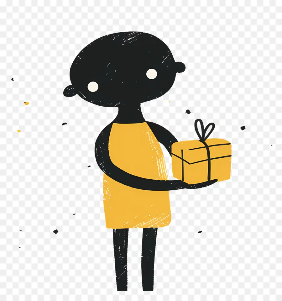 Stickman Con Caja De Regalo，Mujer PNG