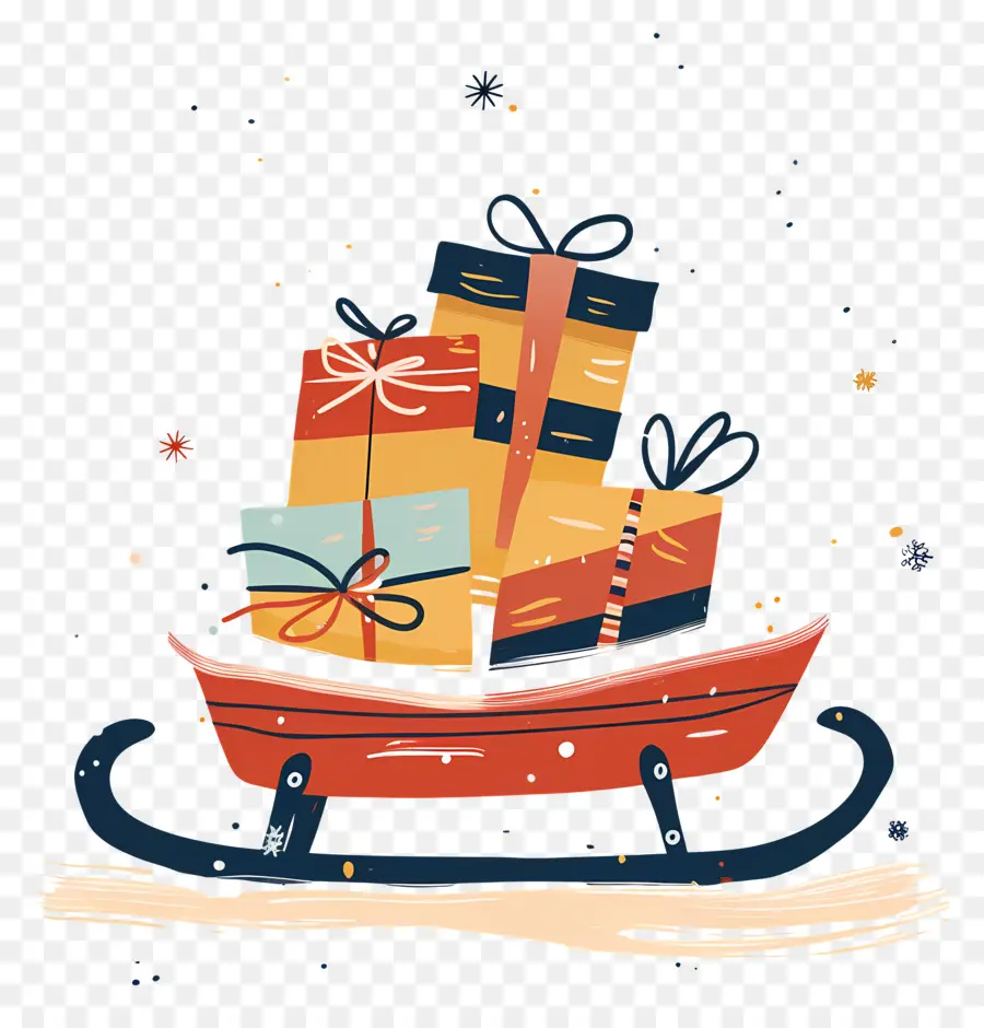 Regalos De Navidad，Regalos En Trineo PNG