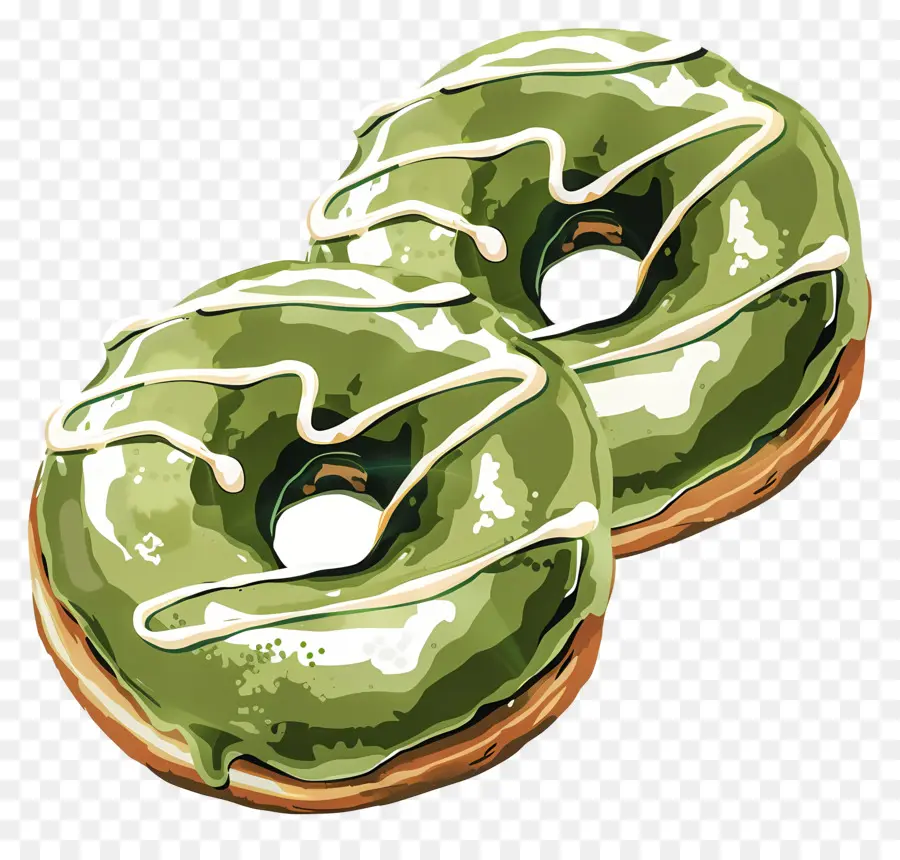 Donas De Matcha，Donas Verdes Acristaladas PNG