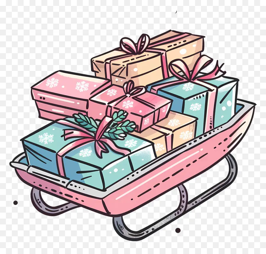 Regalos De Navidad，Regalos En Trineo PNG