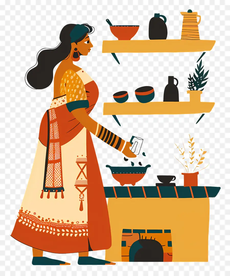 Ama De Casa India，Cocina India PNG