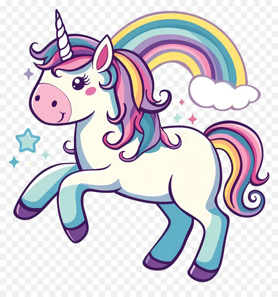 Unicornio Con Arco Iris，Unicornio PNG