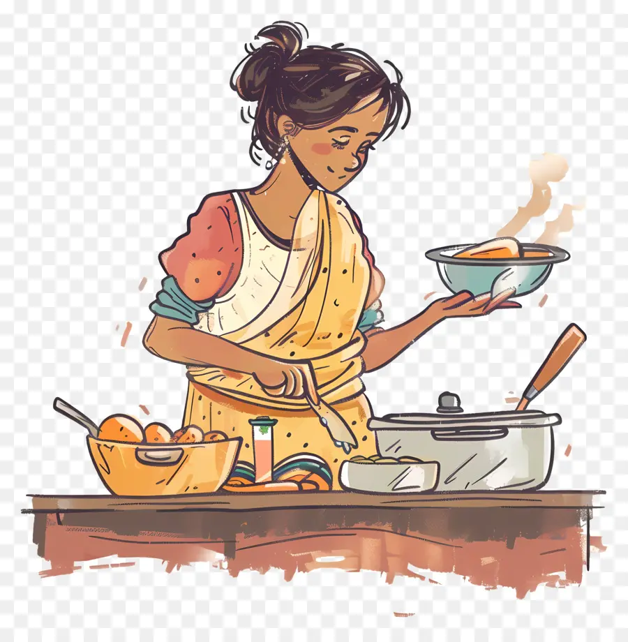 Ama De Casa India，Cocina Casera PNG