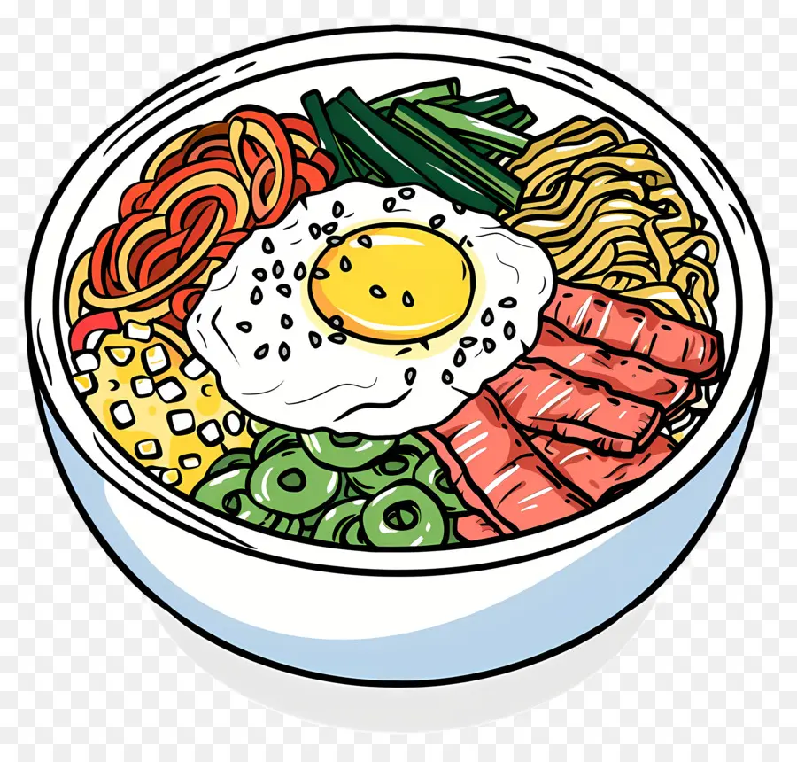 Corea Bibimbap，Fideos PNG