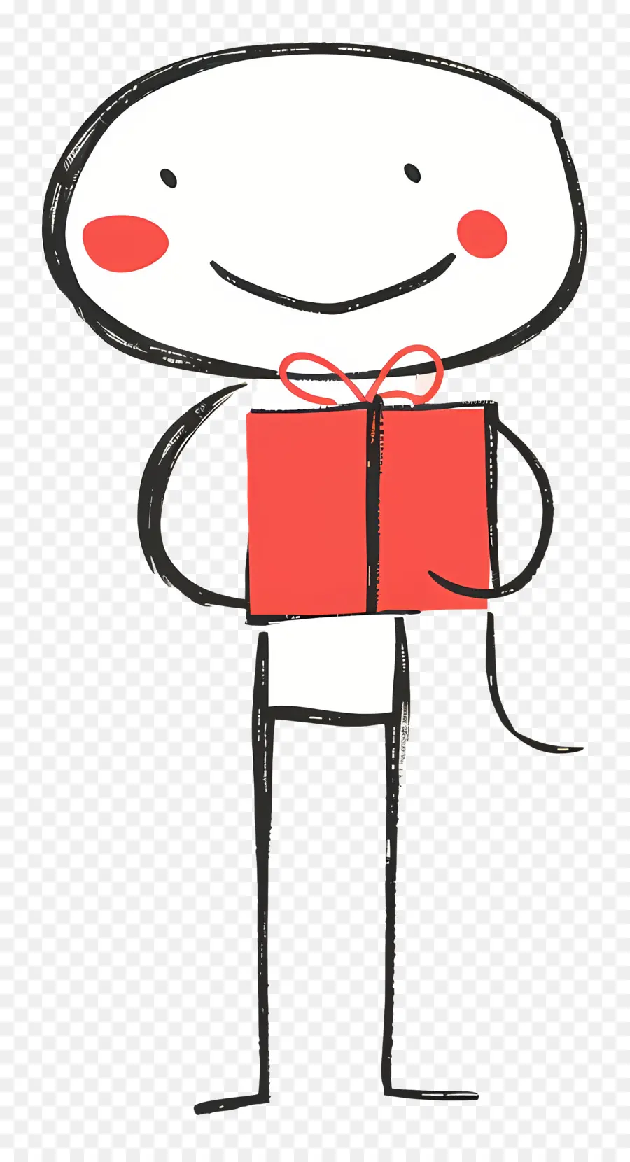 Stickman Con Caja De Regalo，Sorpresa PNG