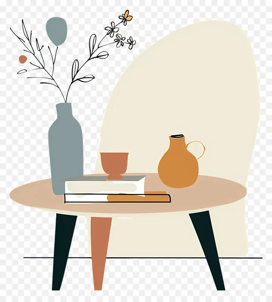 Mesa Con Decoración，Florero PNG