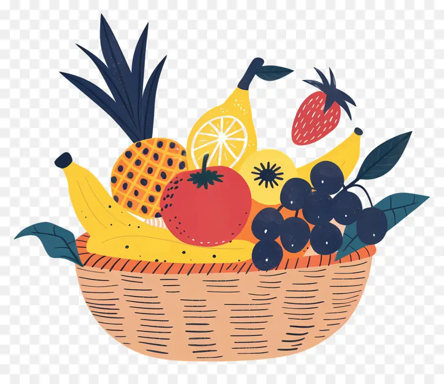 Canasta Con Frutas，Cesta De Fruta PNG