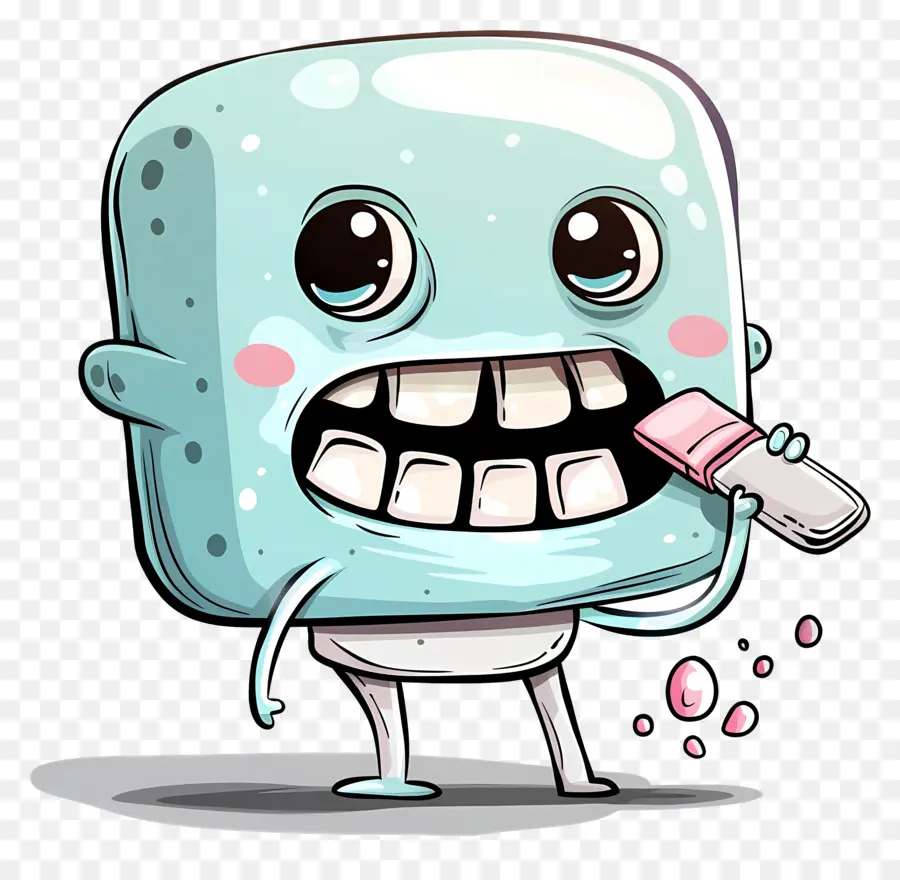 El Cepillado De Los Dientes，Personaje De Dibujos Animados PNG