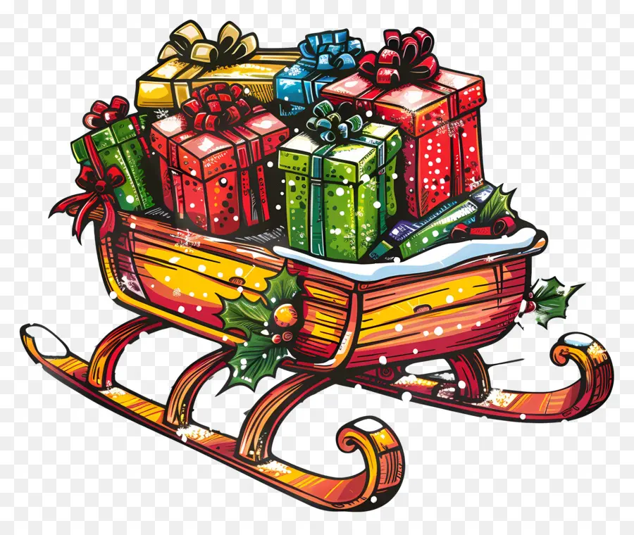 Regalos De Navidad，Regalos En Trineo PNG