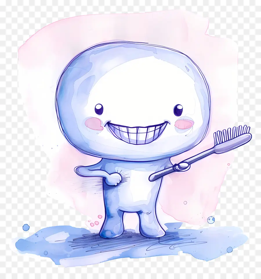 El Cepillado De Los Dientes，Personaje De Dibujos Animados PNG