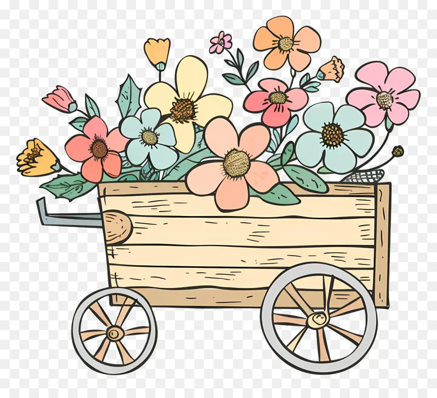 Carro Floral，Flor Carro PNG