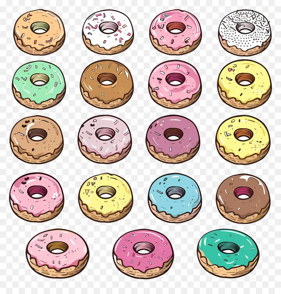 Donuts，Rosquillas Coloridas PNG