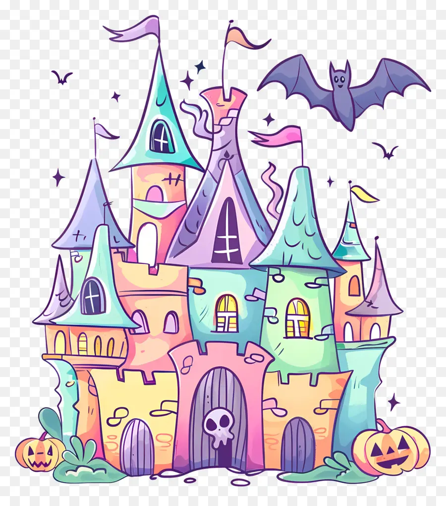 Castillo De Halloween Espeluznante，Halloween PNG