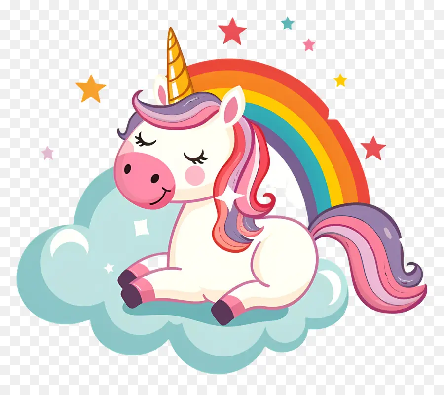 Unicornio Con Arco Iris，Unicornio PNG