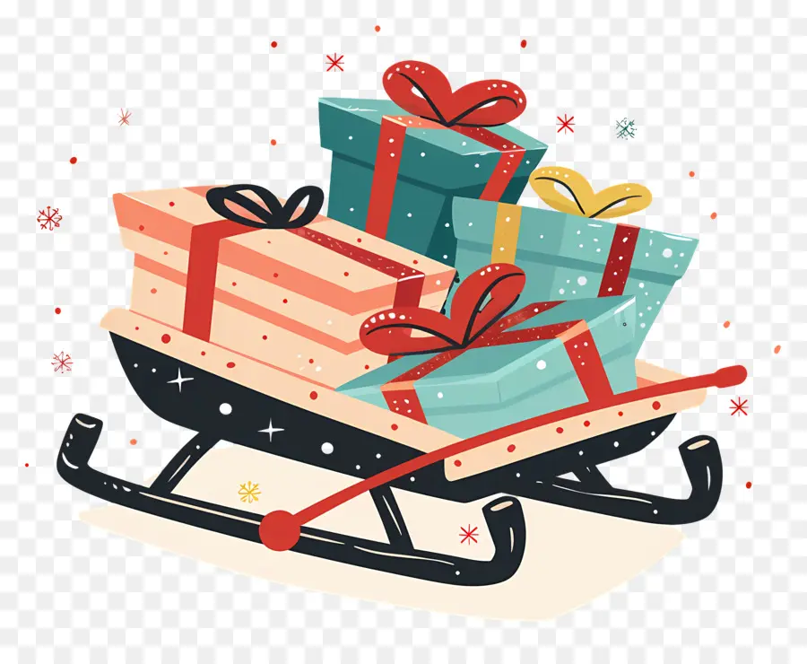 Regalos De Navidad，Regalos En Trineo PNG